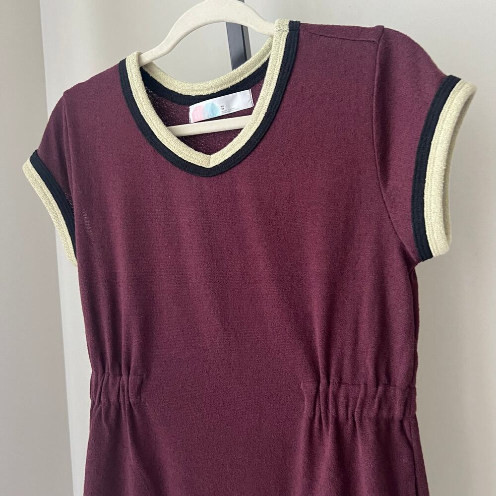 Free People Beach Retro Vibes Mini Dress‎ in Plum - Picture 3 of 8